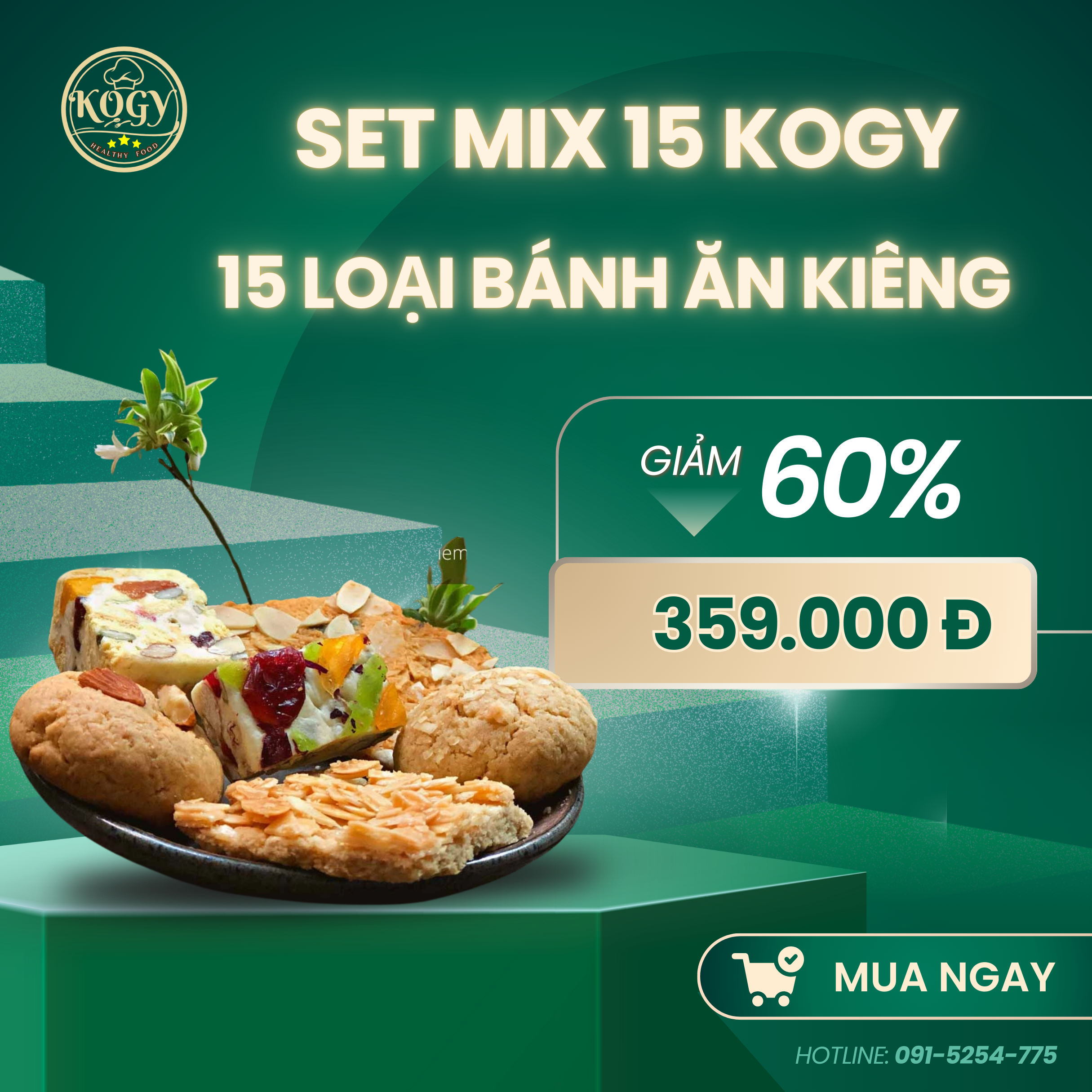 Bánh ăn kiêng Mix 15 loại khác nhau
